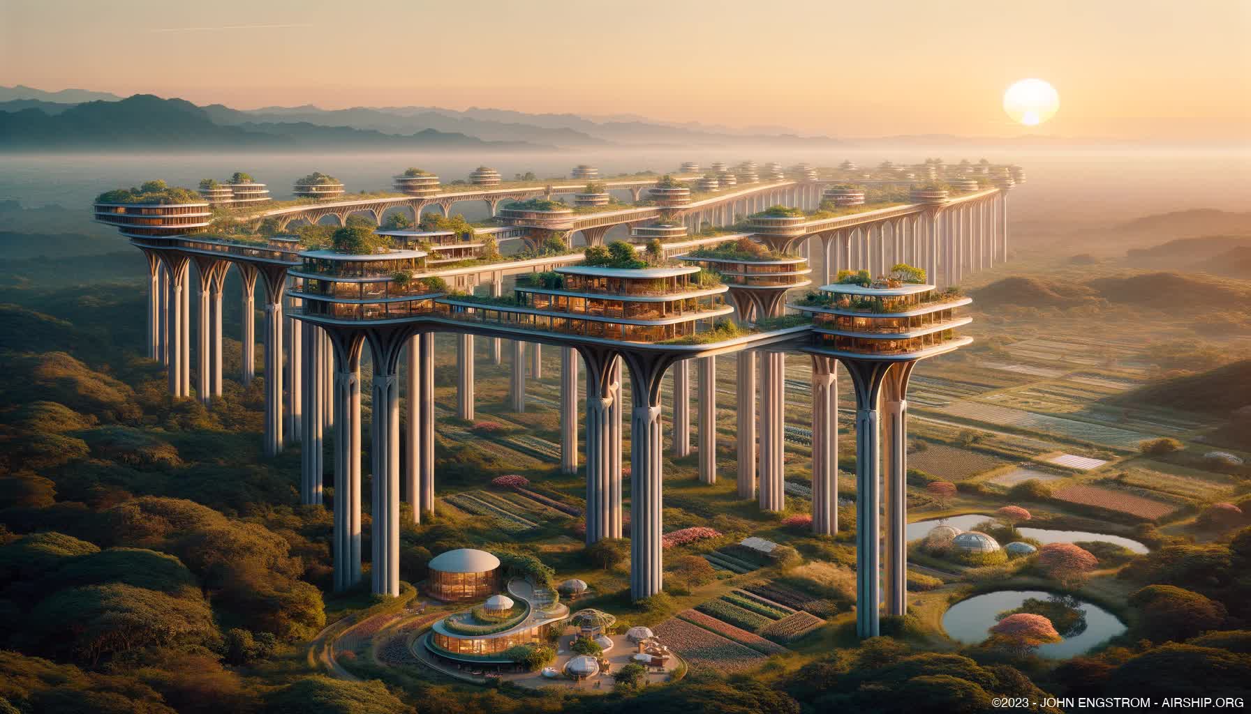 Airship-Assembled-Elevated-Linear-Cities-144