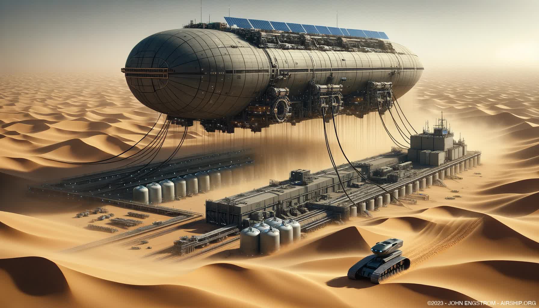 Airship Desert Operations -  Concept Art and Systems Visualization