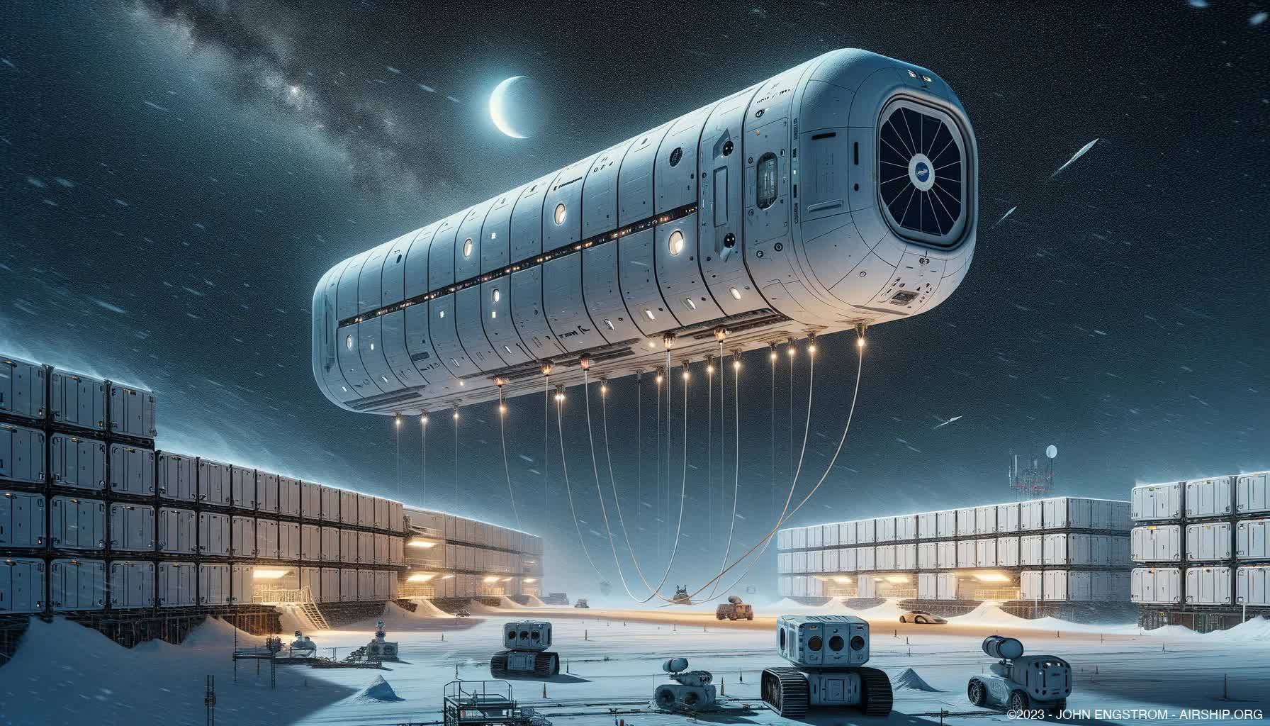 Airship Supported Arctic Manufacturing -  Concept Art and Systems Visualization