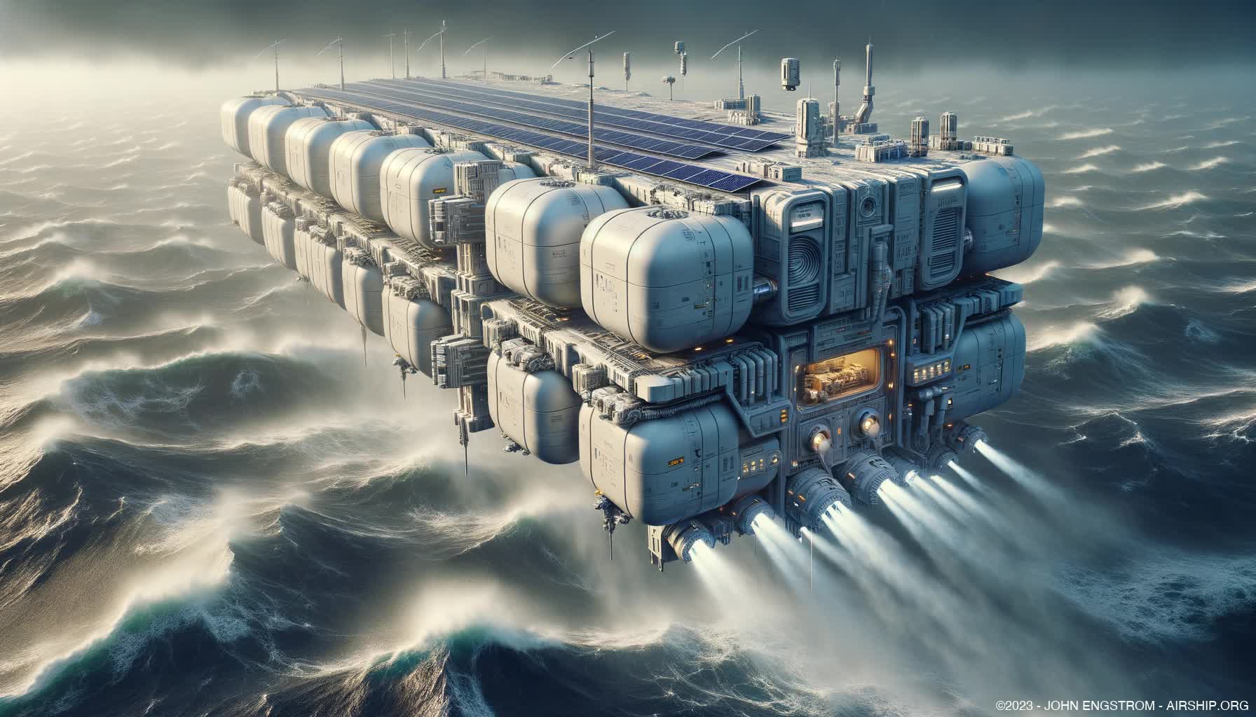 Ship Tethered Airships -  Concept Art and Systems Visualization